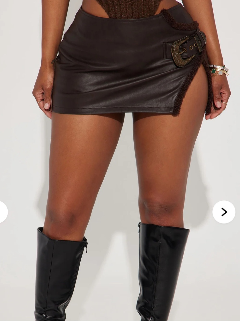 Fashion Nova “Ride Away Faux Leather Micro Mini Skirt”